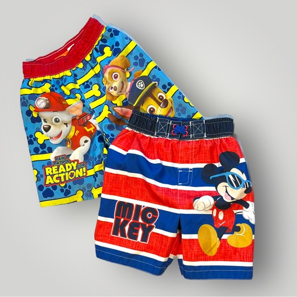Disney & Nickelodeon Other - Disney & Nickelodeon Bathing Suits 4T Paw Patrol & Mickey Mouse